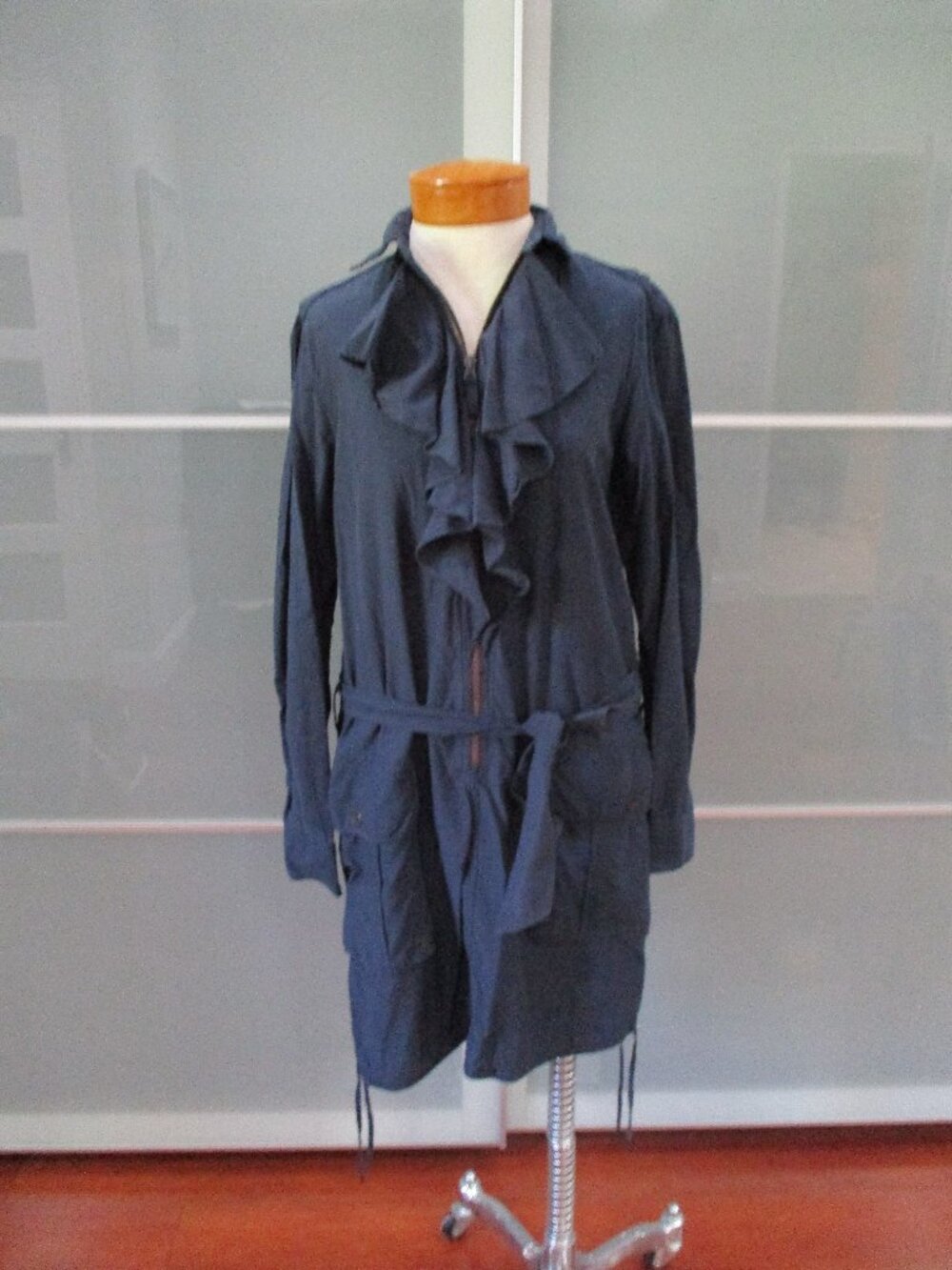 Rugby Ralph Lauren Long Sleeve Zip Front Belted Utility Cargo Dress